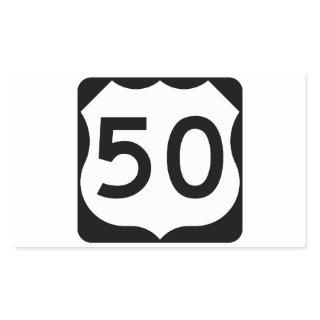 US Route 50 Sign Rectangular Sticker