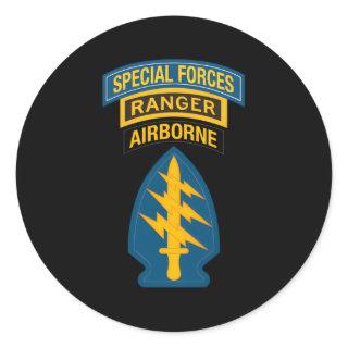 Us Special Forces Special Forces Ranger 15 Classic Round Sticker