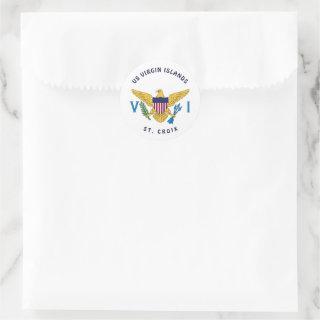 US Virgin Islands Flag St. Croix Personalize Classic Round Sticker