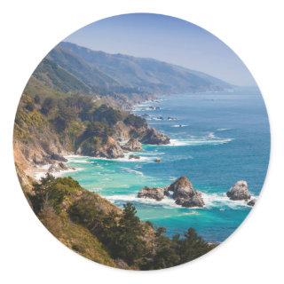 USA, California. California Coast, Big Sur Classic Round Sticker