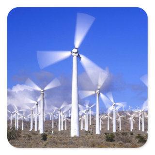 USA, California, Mojave. View of a wind turbine Square Sticker