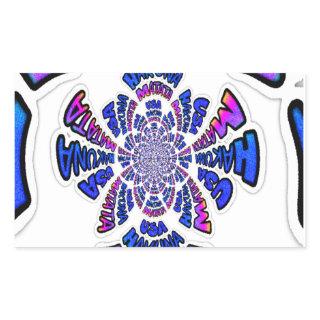USA Celebration: Lovely Fun Text Dynamic Art Rectangular Sticker