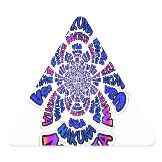 USA Celebration: Lovely Fun Text Dynamic Art Triangle Sticker