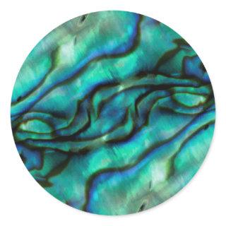 USA, Colorado, Lafayette. Abalone shell montage Classic Round Sticker