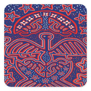 USA Eagle Democratic Patriot Square Sticker