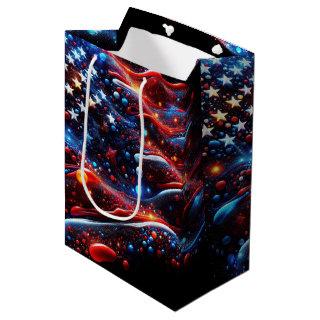 USA Flag Paint Splatter Abstract Medium Gift Bag