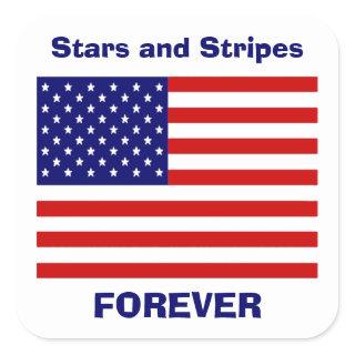 USA flag symbol Square Sticker