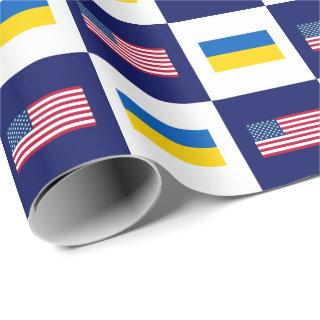 USA Flag & Ukraine Flag Pattern