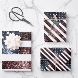 USA flag vintage sparkles glitters pattern  Sheets