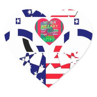 USA Hope Beautiful Amazing National Flag Design Ar Heart Sticker