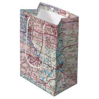 USA Midwest Map   Medium Gift Bag