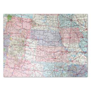 USA Midwest Map  Tissue Paper