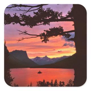 USA, Montana, Glacier National Park. Landscape Square Sticker