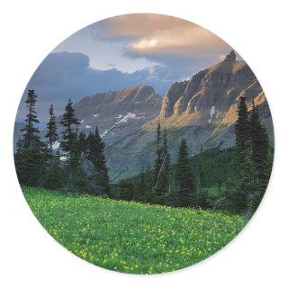 USA, Montana, Glacier National Park, Logan Pass Classic Round Sticker
