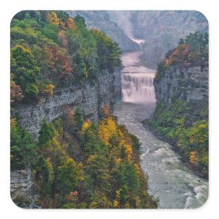 USA, New York, Letchworth State Park. River and Square Sticker