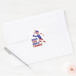 USA Patriotic MEN'S TENNIS Square Sticker