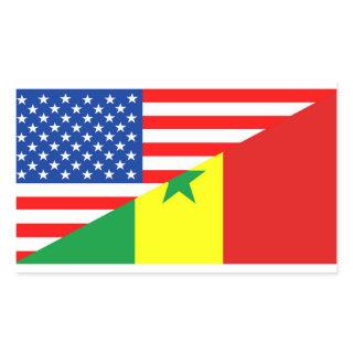 usa senegal country half flag america symbol rectangular sticker