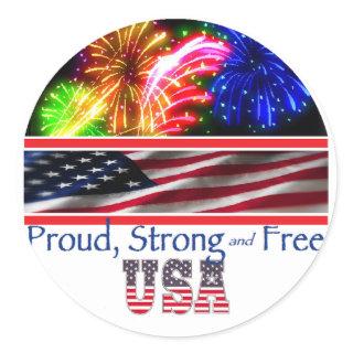 USA Strong Classic Round Sticker