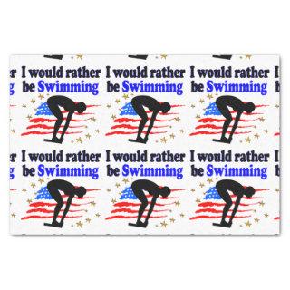 USA SWIMMER DESIGN I WOULD RATHER BE SWIMMING TISSUE PAPER