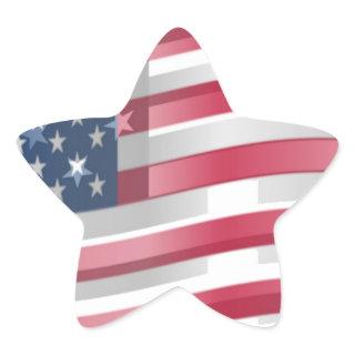 USA Unites: Stripes & Stars in Bold Design Star Sticker
