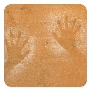 USA, Utah, Pictograph Hand-prints on sandstone, Square Sticker