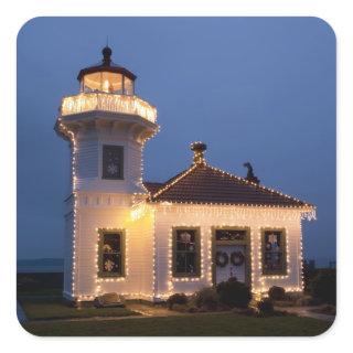 USA, Washington, Mukilteo. Mukilteo Lighthouse Square Sticker