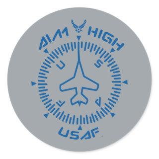 USAF | Aim High Classic Round Sticker