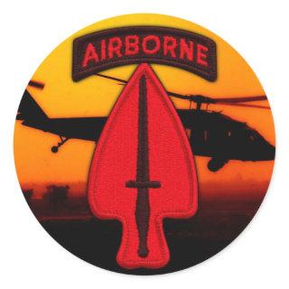 USASOC Special ops veterans vets patch Classic Round Sticker