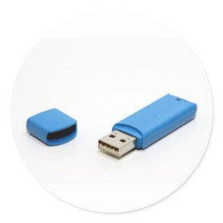 USB Thumb Drive Classic Round Sticker
