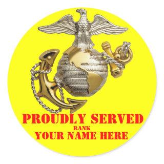 USMC CLASSIC ROUND STICKER