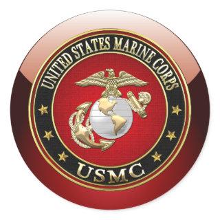 USMC EGA [Special Edition] [3D] Classic Round Sticker