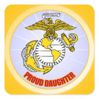 USMC Proud Daughter Square Sticker