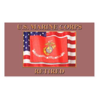 USMC Retired Rectangle Stickers