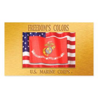 USMC StickerUSMC, U.S. Marine Corps, wooshy, Sempe Rectangular Sticker