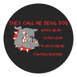 USMC They Call Me Devil Dog Classic Round Sticker