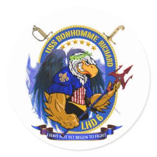 USS Bonhomme Richard LHD-6 living crest Classic Round Sticker