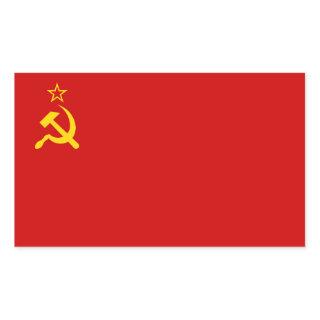 USSR Soviet Union Flag Communist Sickle and Hammer Rectangular Sticker