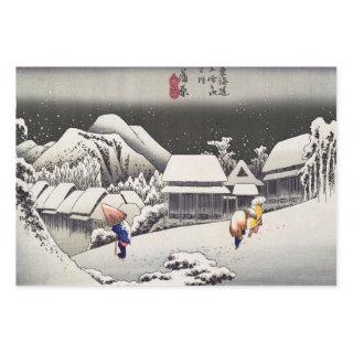 Utagawa Hiroshige - Evening Snow at Kanbara  Sheets