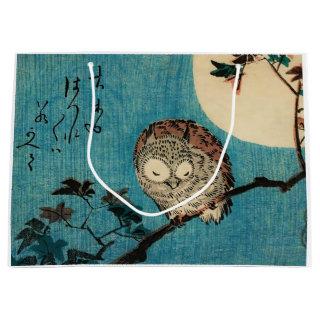 Utagawa Hiroshige - Horned Owl on Maple Branch Large Gift Bag