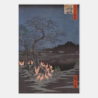 Utagawa Hiroshige - New Year's Eve Foxfires  Sheets