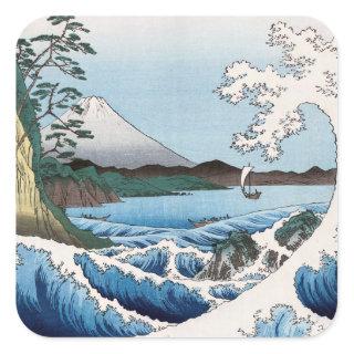 Utagawa Hiroshige - Sea off Satta, Suruga Province Square Sticker