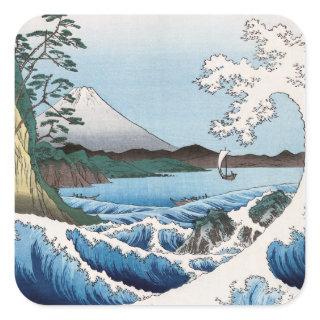 Utagawa Hiroshige - Sea off Satta, Suruga Province Square Sticker