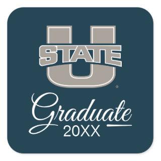 Utah State University Graduation Square Sticker