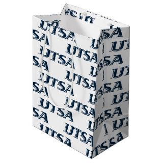 UTSA Wordmark Holiday Design Medium Gift Bag
