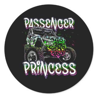 Utv Passenger Princess Lovers Utv Sxs Riding Dirty Classic Round Sticker