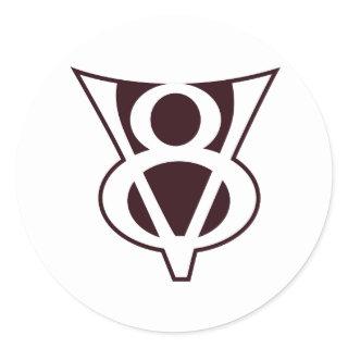 V8 Symbol Classic Round Sticker