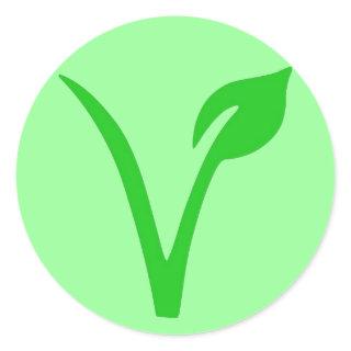 V is for Vegan Classic Round Sticker