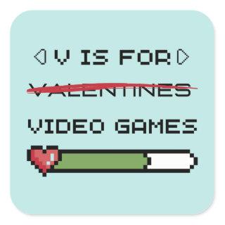 V  Is For Video Games   Square Sticker