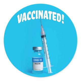 Vaccinated Covid-19 Vaccine Classic Round Sticker