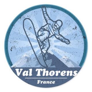 Val Thorens Ski resort - Snowboard Classic Round Sticker